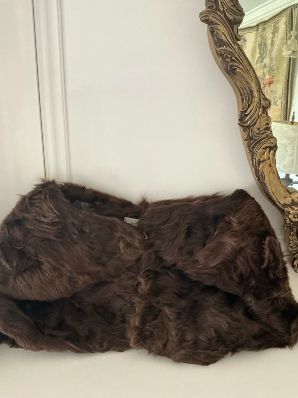 Plush  Vintage Dark Brown  fur Throw/Wrap